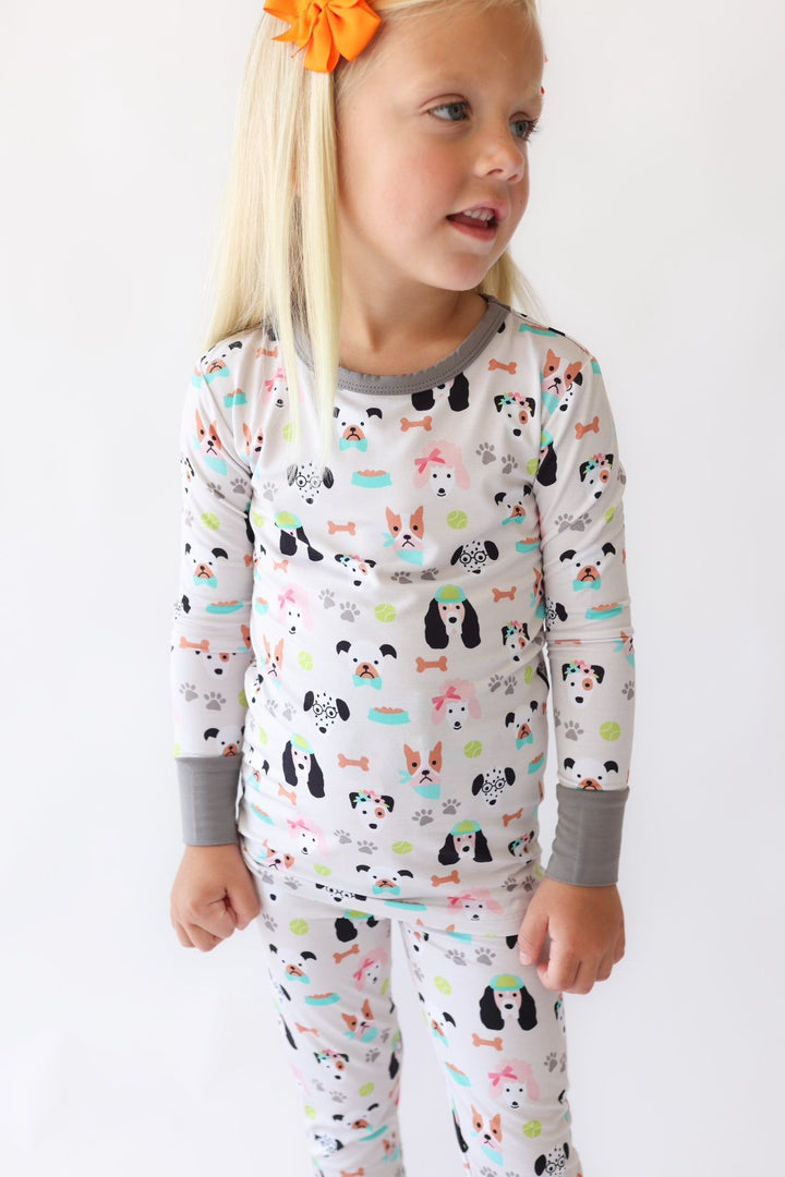 Dog Print Bamboo Kids Pajamas