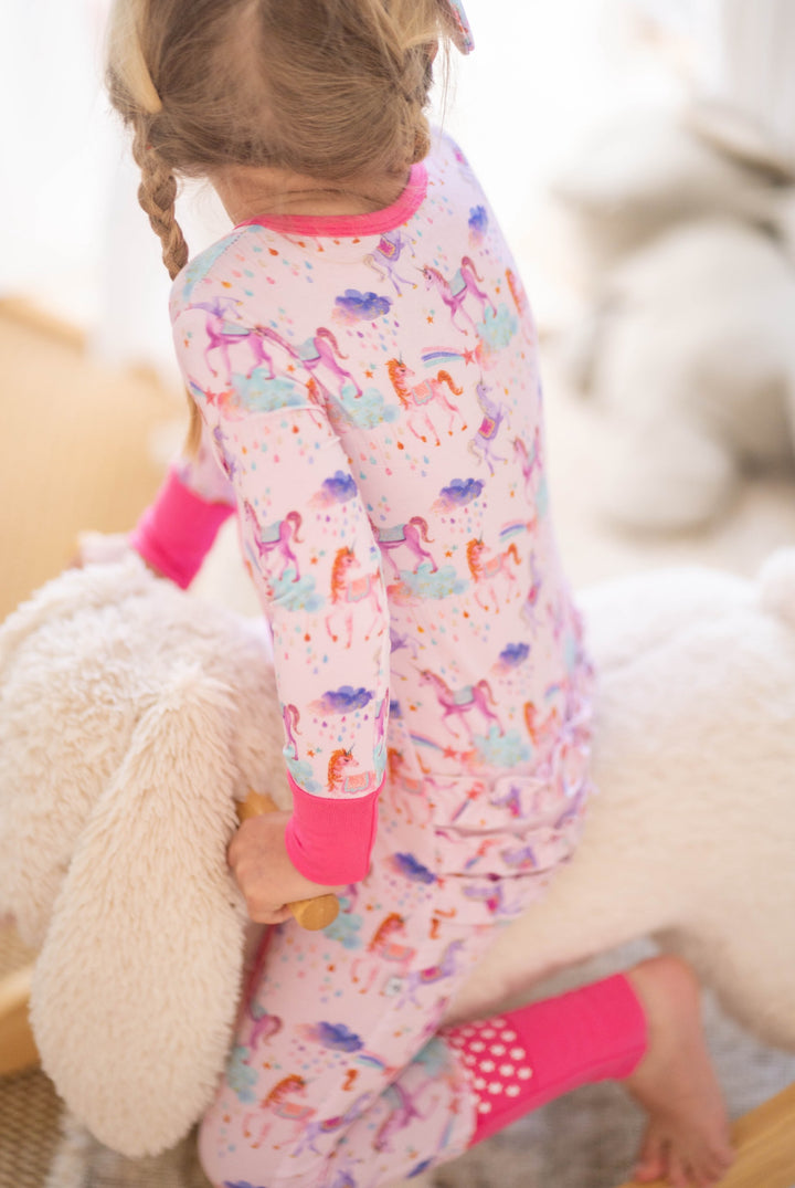 Magical Unicorns - Convertible Zip-Up Pajamas