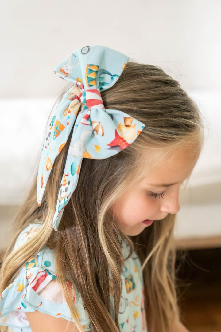 Large Bamboo Girls Hair Bow – Take Me to the Circus