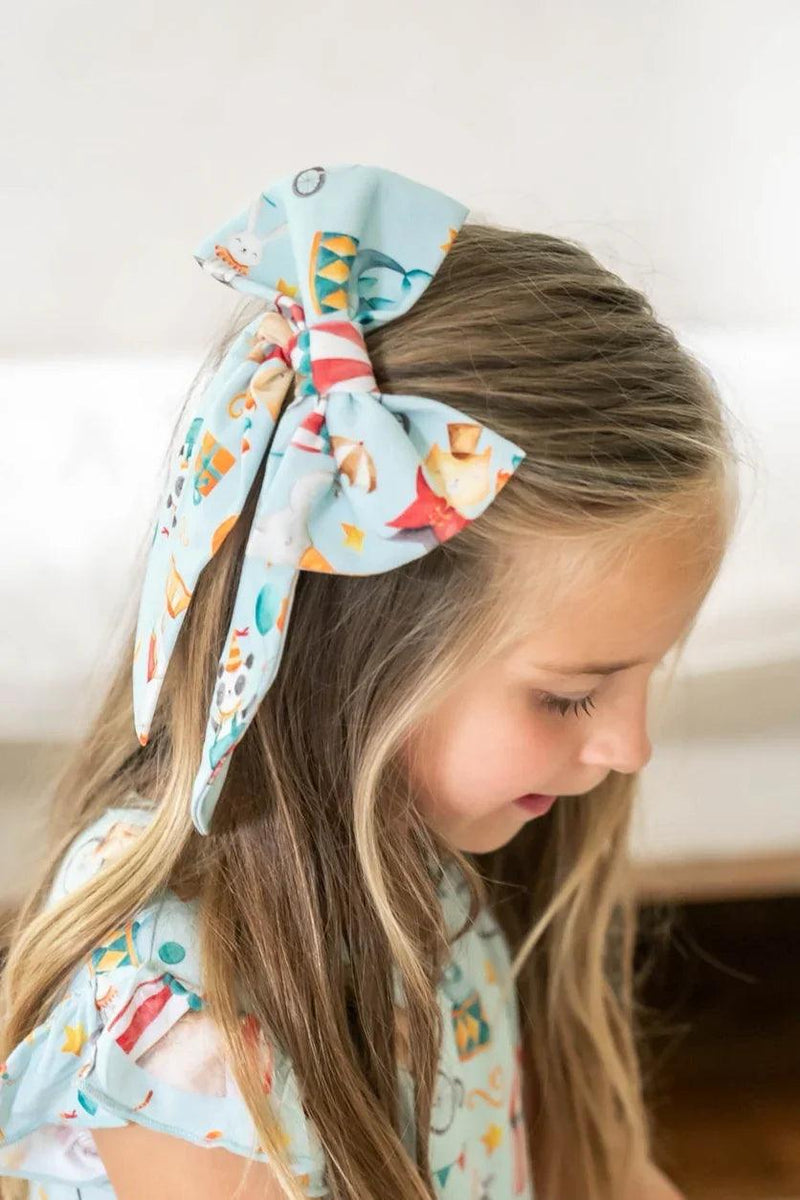 Large Bamboo Girls Hair Bow – Take Me to the Circus