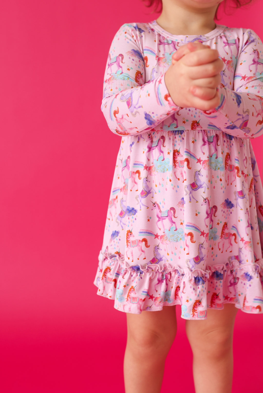 Magical Unicorns- Long Sleeve Girl Twirl Dress