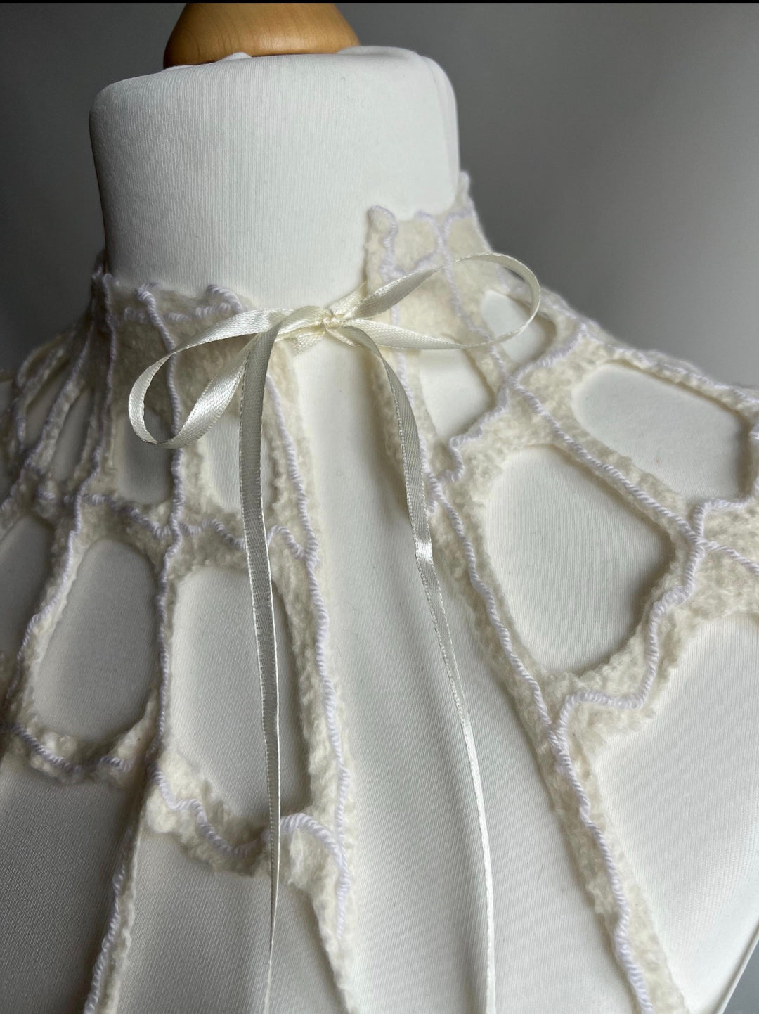Merino Wool Spiderweb Capelet | Handmade Halloween Collar