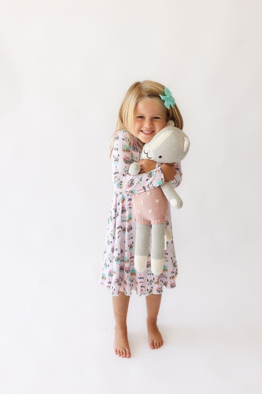 cats pink bamboo dress Love Kittens Bamboo Girls' Long Sleeve Dress