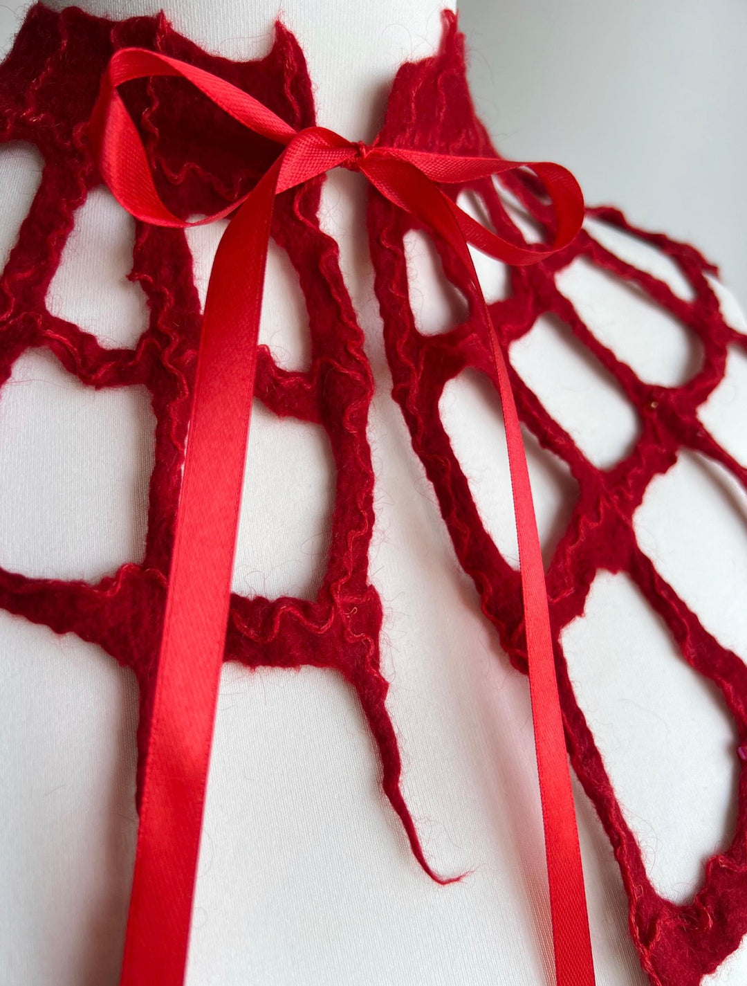 Merino Wool Spiderweb Capelet | Handmade Halloween Collar