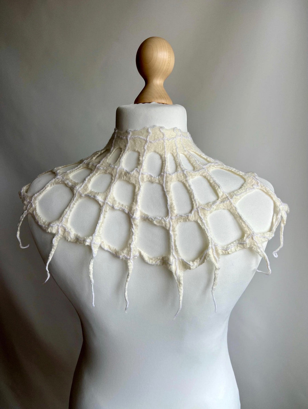 Merino Wool Spiderweb Capelet | Handmade Halloween Collar