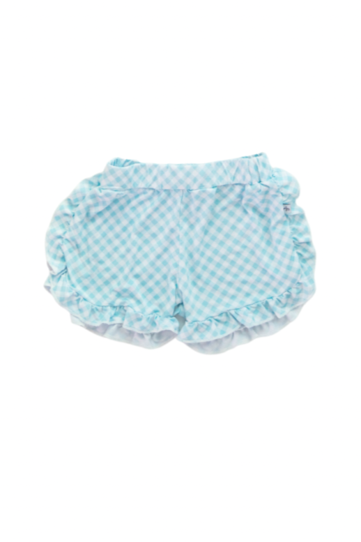 Blue Gingham - Girls Ruffle Shorts
