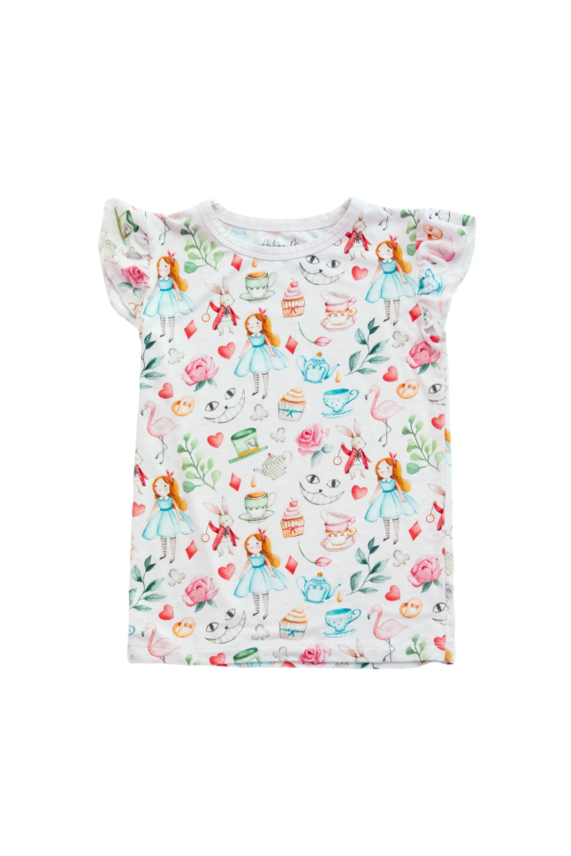 Alice in wonderland girls graphic tee