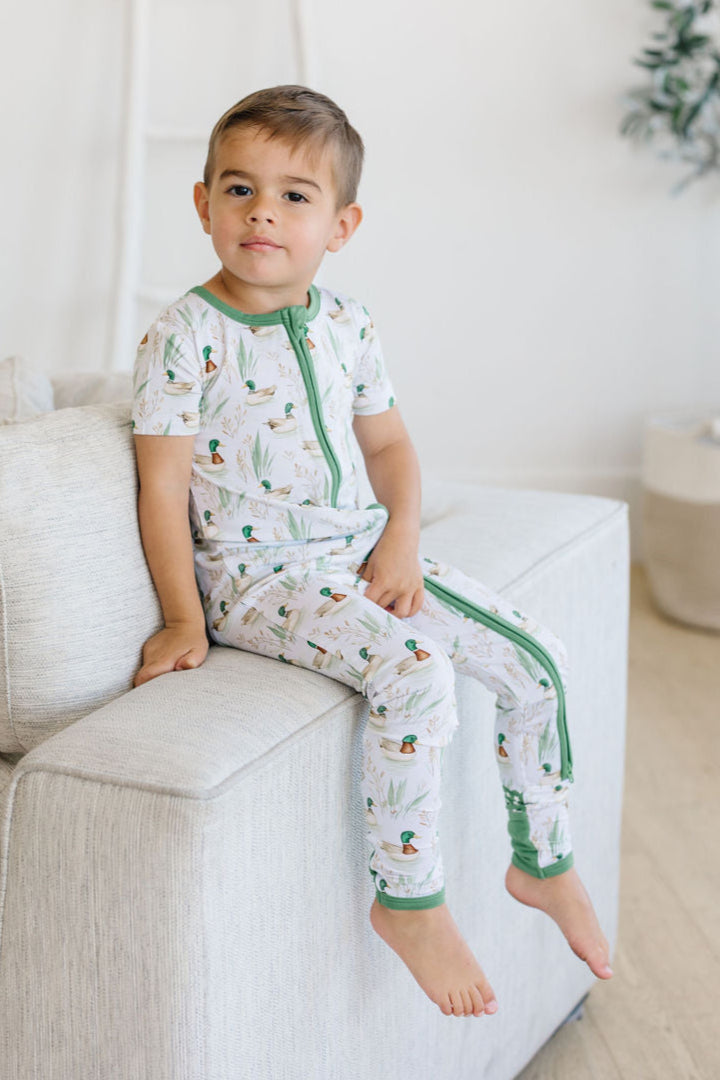 Mallard Ducks - Bamboo Zipper Pajamas – Short Sleeve