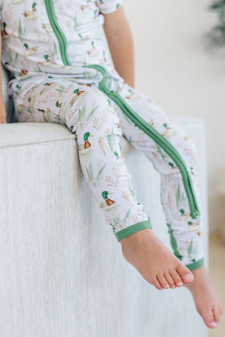 Mallard Ducks - Bamboo Zipper Pajamas – Short Sleeve