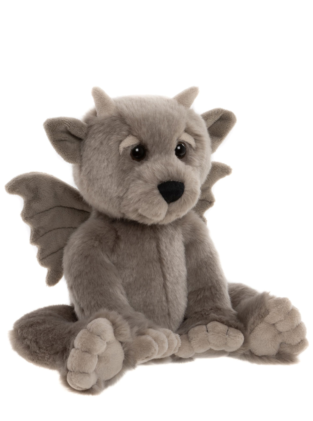 Moat gargoyle plush by Charlie Bears grey mythical creature stuffed animal front view