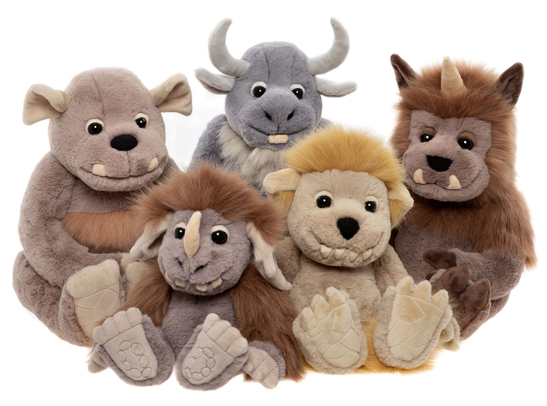 Charlie Bears Bearhouse plush group photo with Boulder included