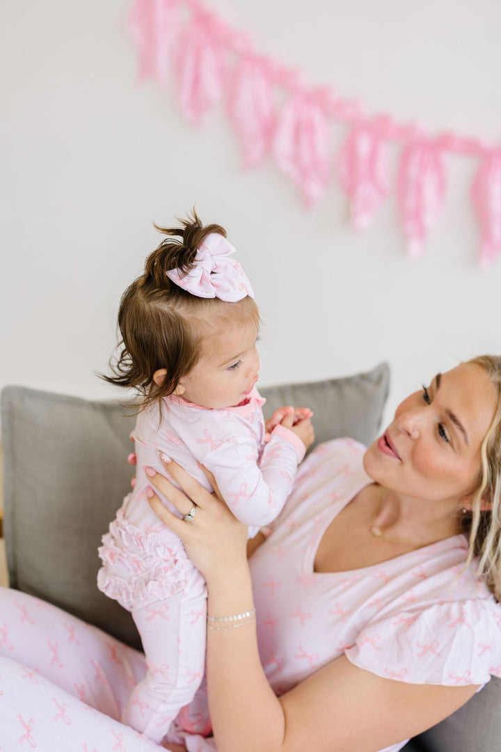 Pink Bows - Bamboo Mommy and Me Pajama Set