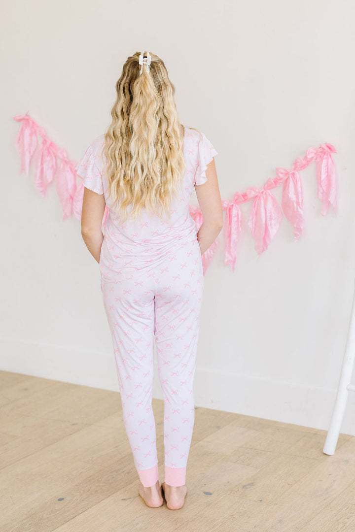 Pink Bows - Bamboo Mommy and Me Pajama Set