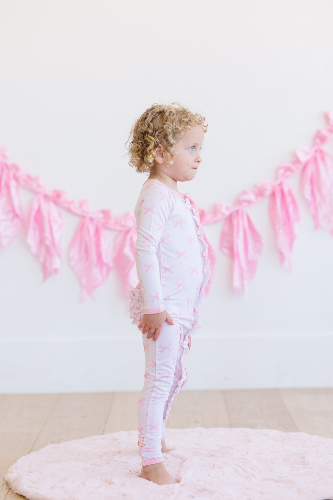 Pink Bows - Bamboo Zipper Pajamas – Convertible Footed Sleeper