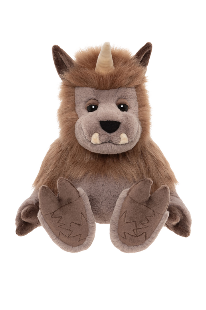 Quarry Charlie Bears ogre plush toy on white background front view
