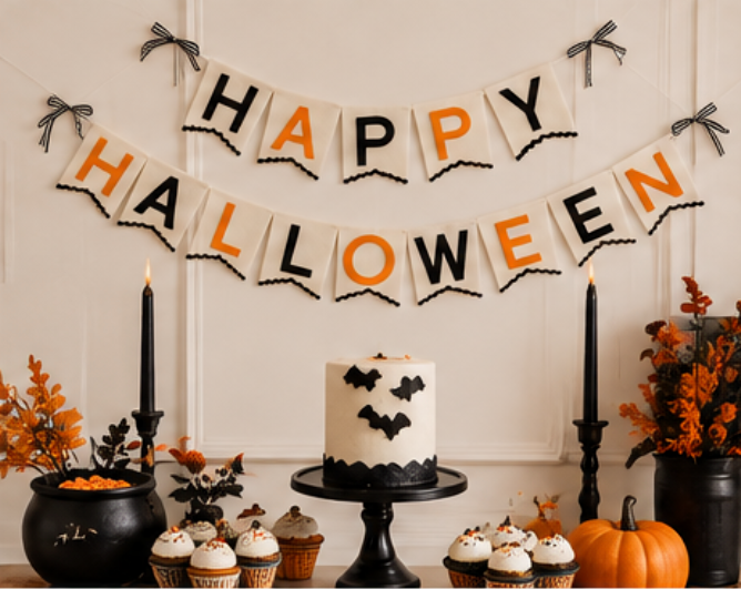 Felt Happy Halloween Banner