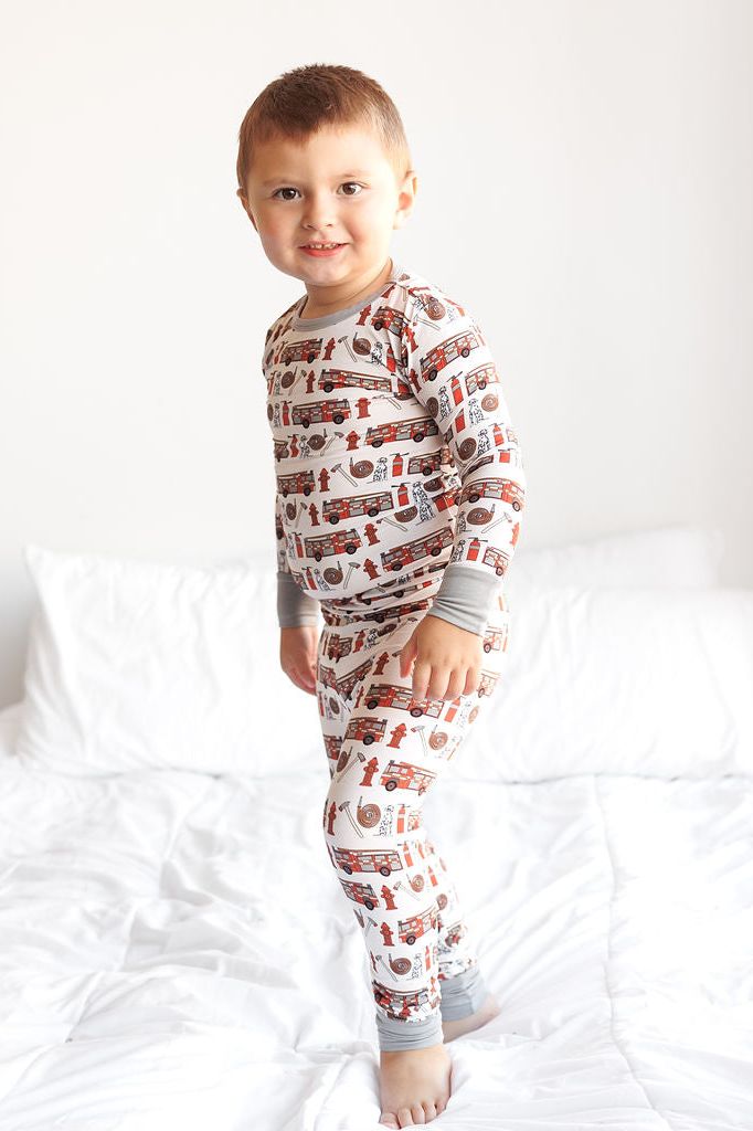 firehouse bamboo two piece kids pajama set