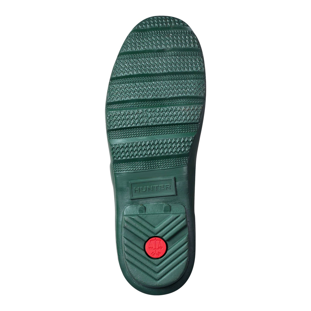 Hunter Women’s Original Tall green waterproof rain boot outsole