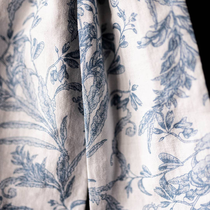 Blue Toile Fabric Bow