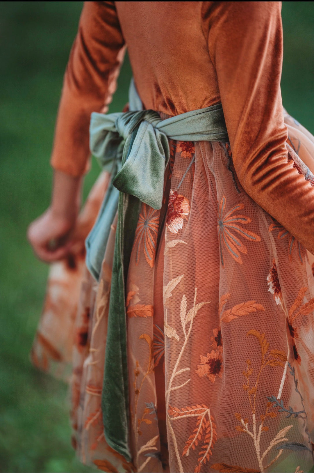 orange rustic dress Burnt Orange Fall Floral Embroidered Flower Girl Dress Toddler Girls Special Occasion Dress Rustic Autumn Junior Bridesmaid Dress