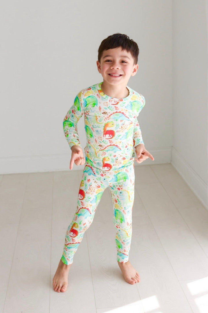 Dinosaur Print Kids' Bamboo Pajama Set