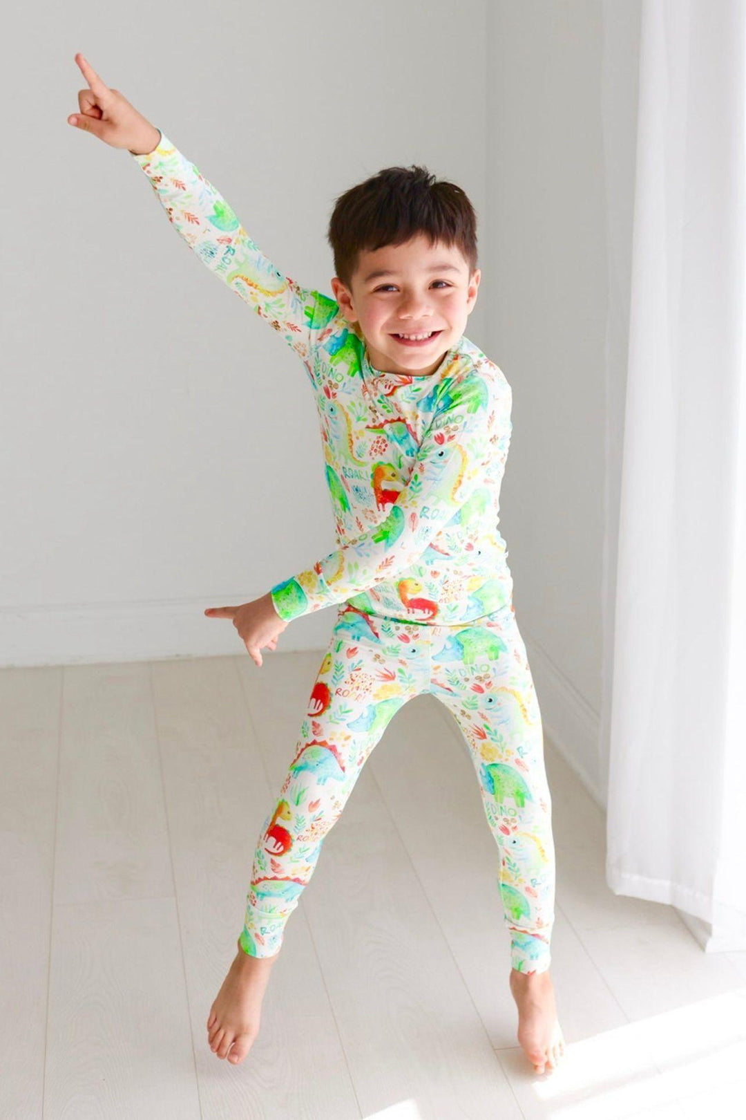 Dinosaur Print Kids' Bamboo Pajama Set