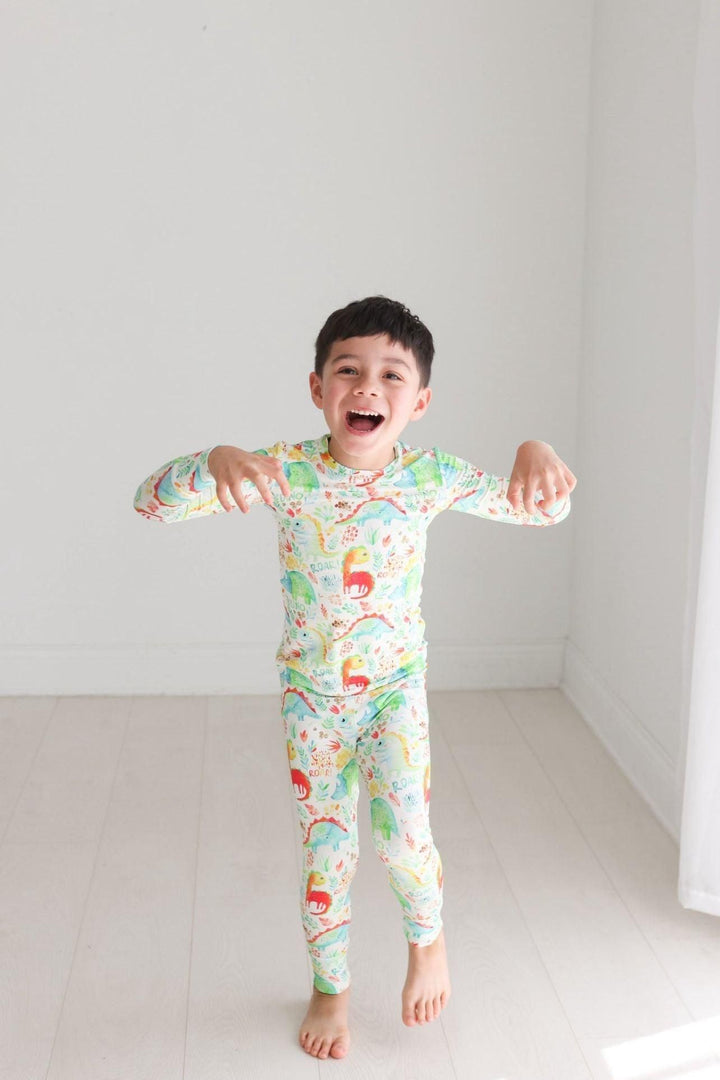 Dinosaur Print Kids' Bamboo Pajama Set