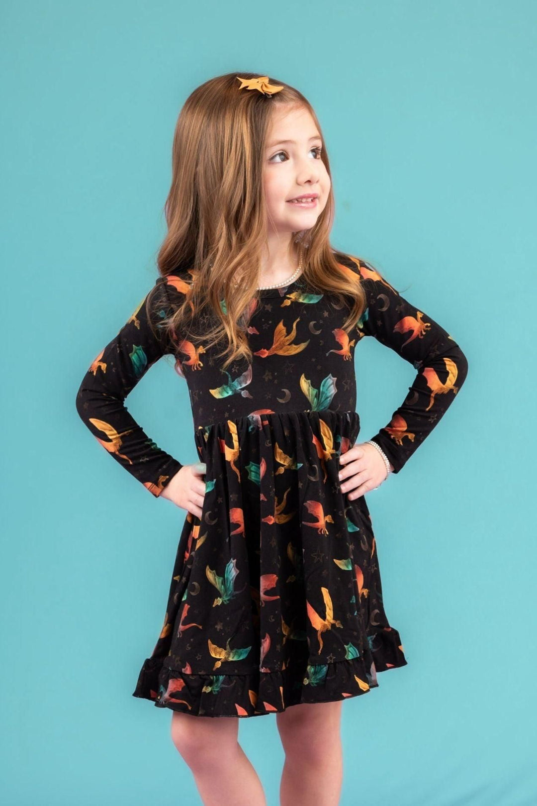 Dreamy Dragons Bamboo Twirl Dress For Girls