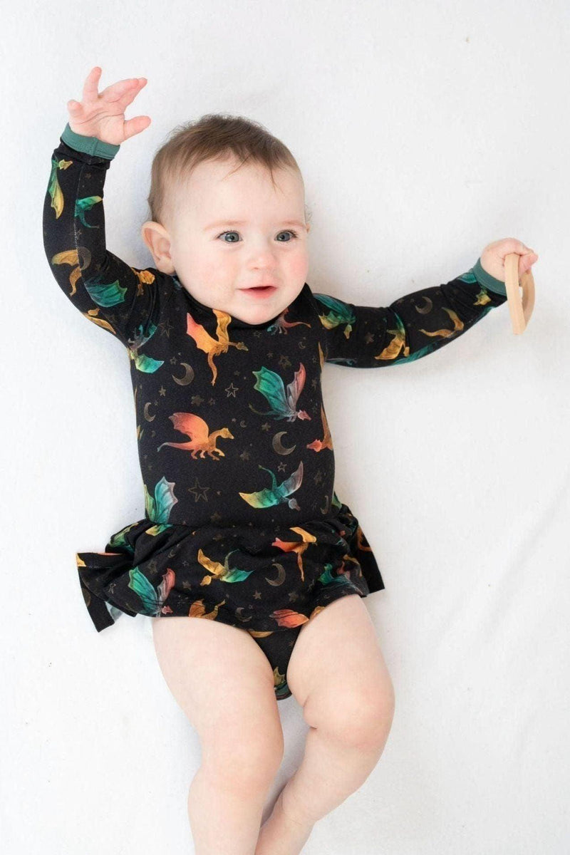 Dreamy Dragons Bamboo Skirted Bodysuit