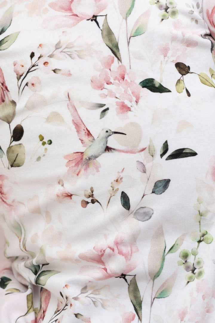 Newborn Swaddle Blanket- Hummingbird Print