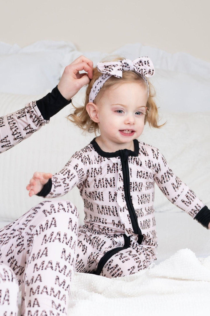 Leopard Print Mommy & Me Bamboo Zip-Up Baby Pajamas