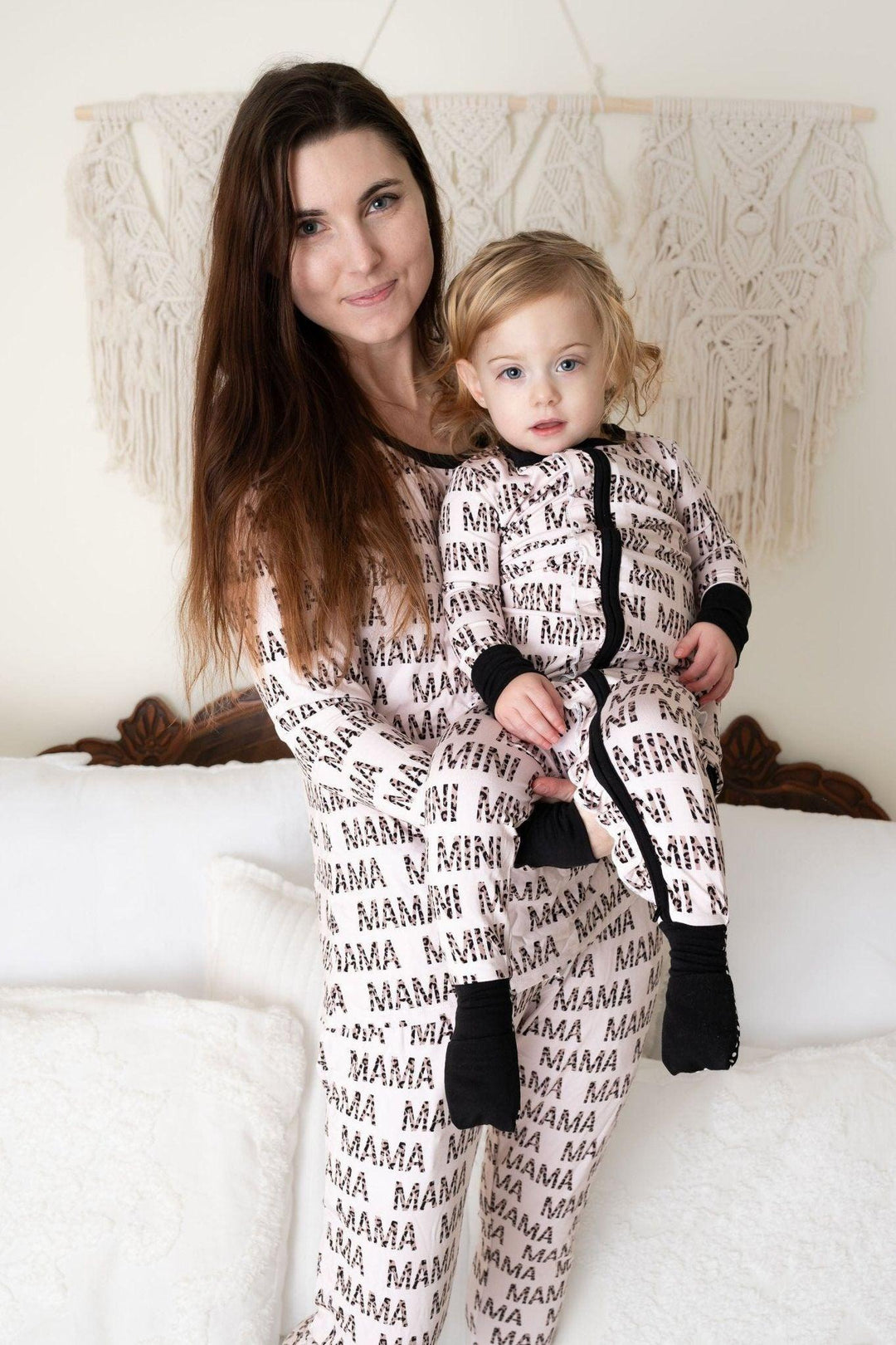 Leopard Print Mommy & Me Bamboo Zip-Up Baby Pajamas