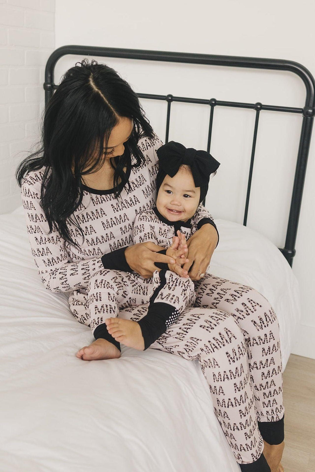 Leopard Print Mommy & Me Bamboo Zip-Up Baby Pajamas