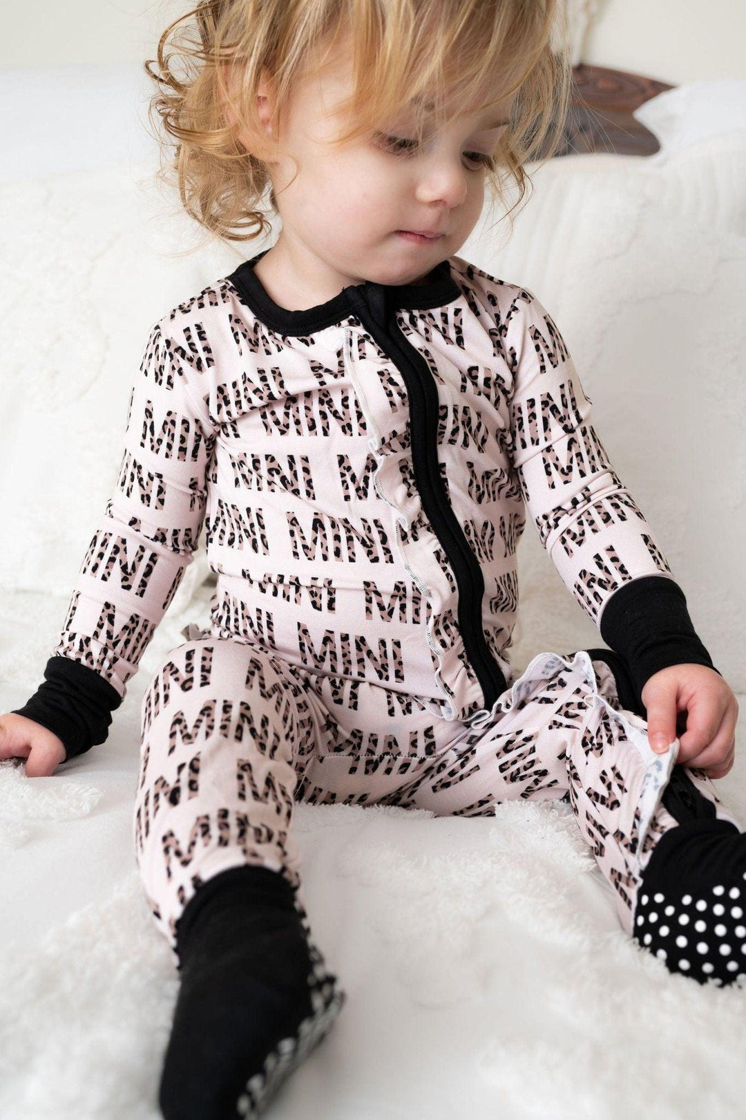 Leopard Print Mommy & Me Bamboo Zip-Up Baby Pajamas