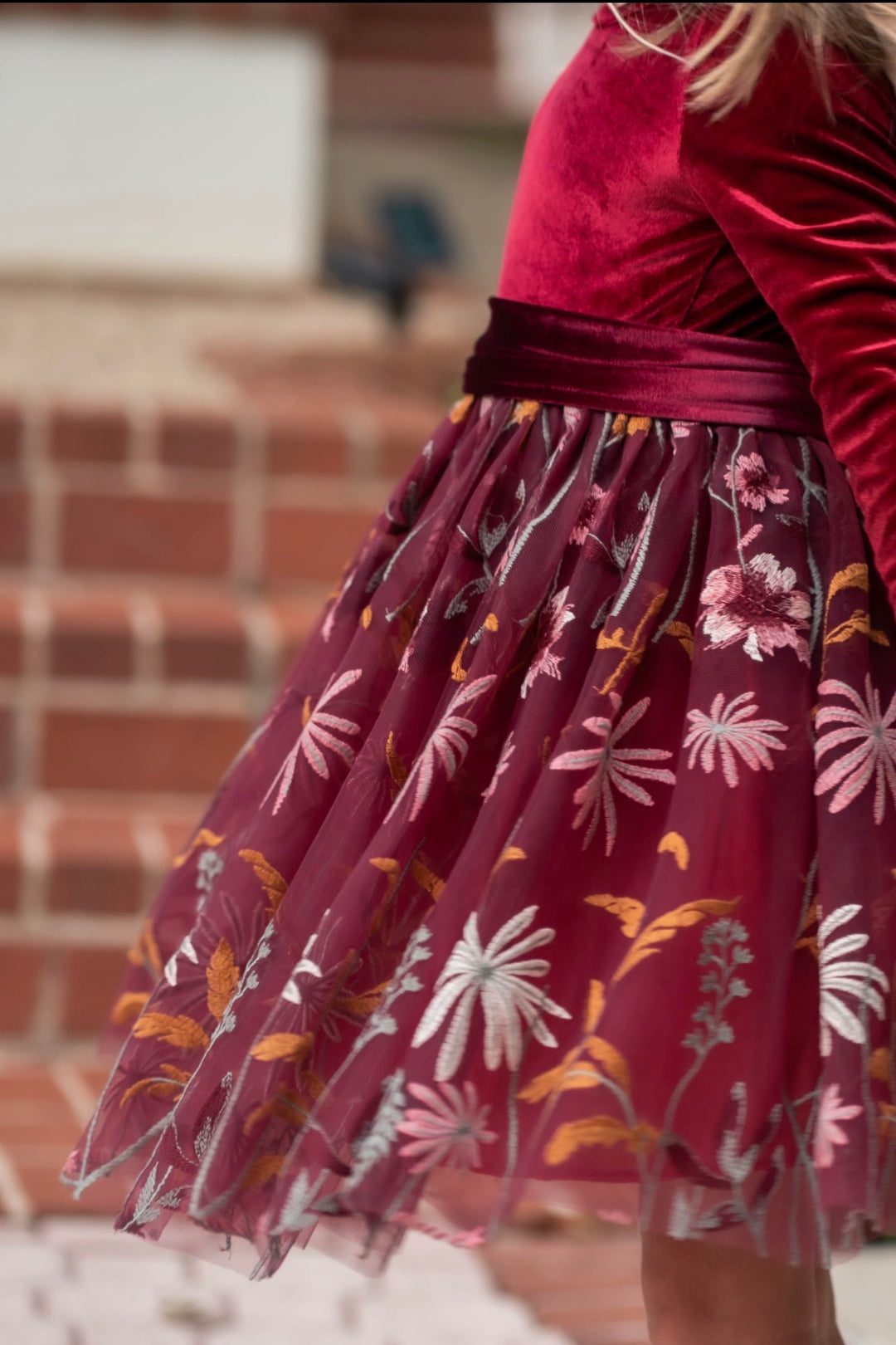 burgundy flower girl dresses Little Girls Sleeveless Chiffon Easter Wedding Graduation Flower Girl Dress Burgundy 4 (J35K34S)