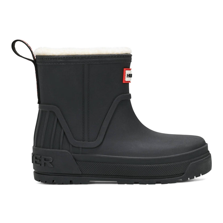 Hunter Boots Gracey black insulated waterproof rain boots for little kids side view