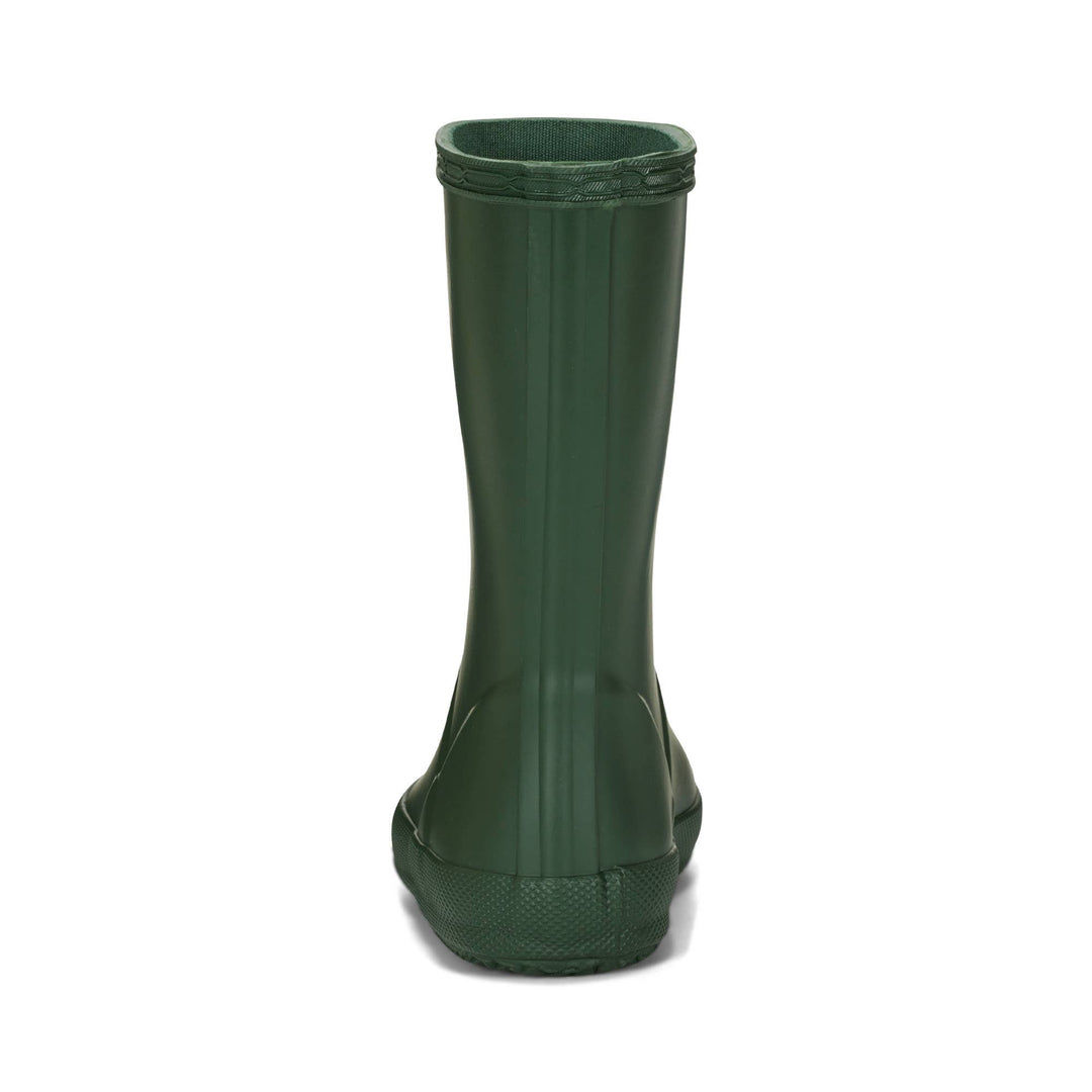 Hunter Kids First Classic Hunter Green rain boot top view showing lining