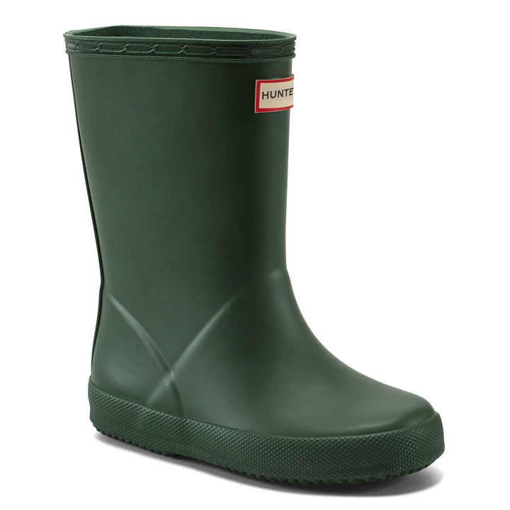 Hunter  Boots Kids First Classic Hunter Green rain boot side view
