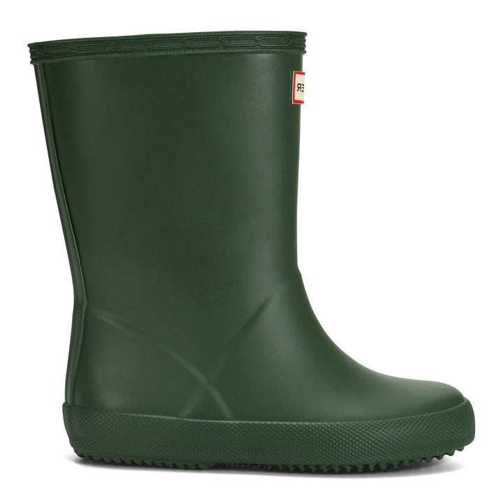Hunter  Boots Kids First Classic green rain boots Side View