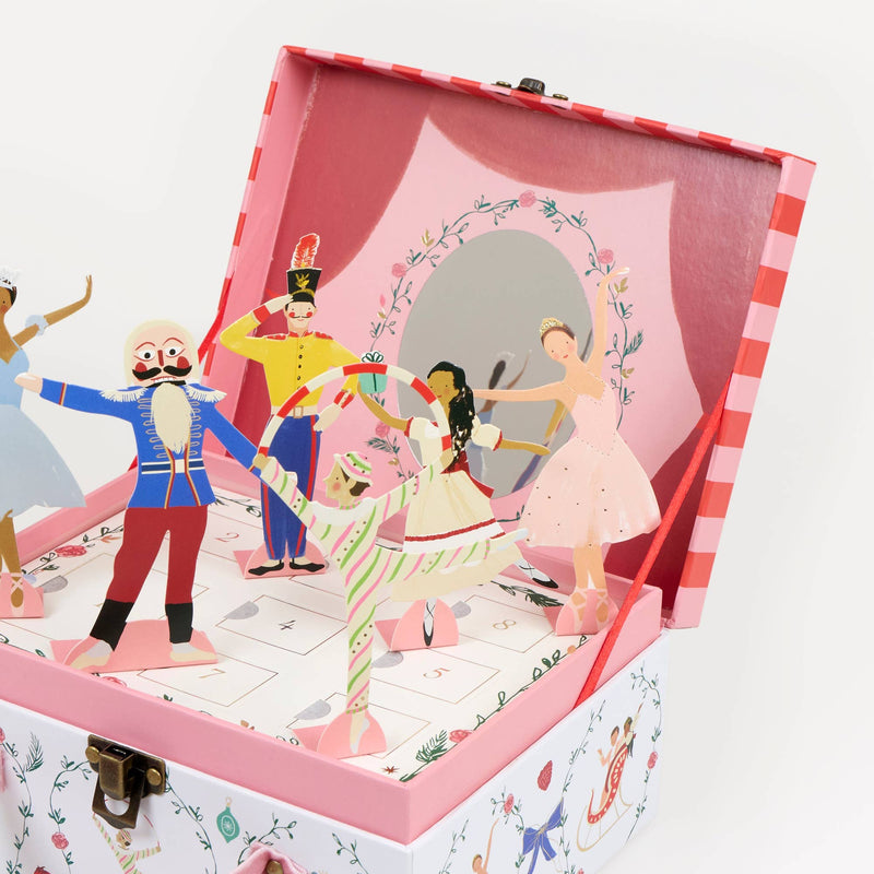 Meri Meri New York City Ballet Nutcracker Advent Calendar open with ballet characters and theatrical stage