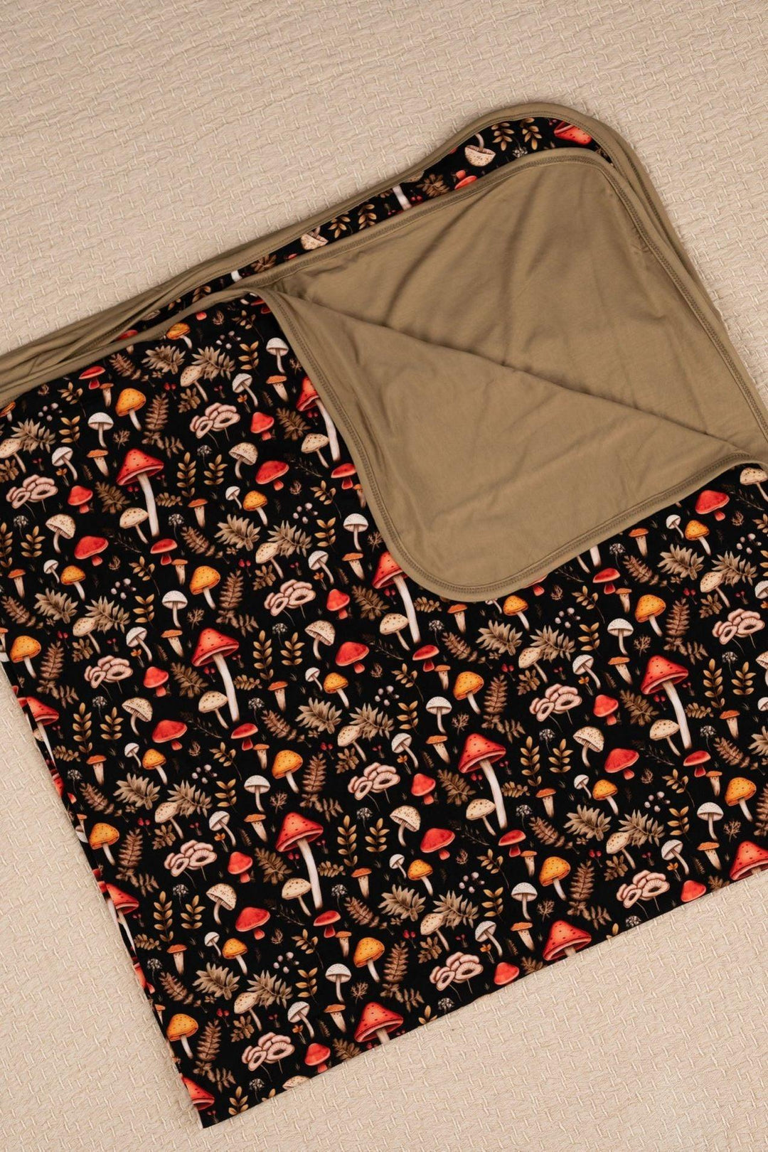 Mushroom Print Bamboo Blanket 50x50