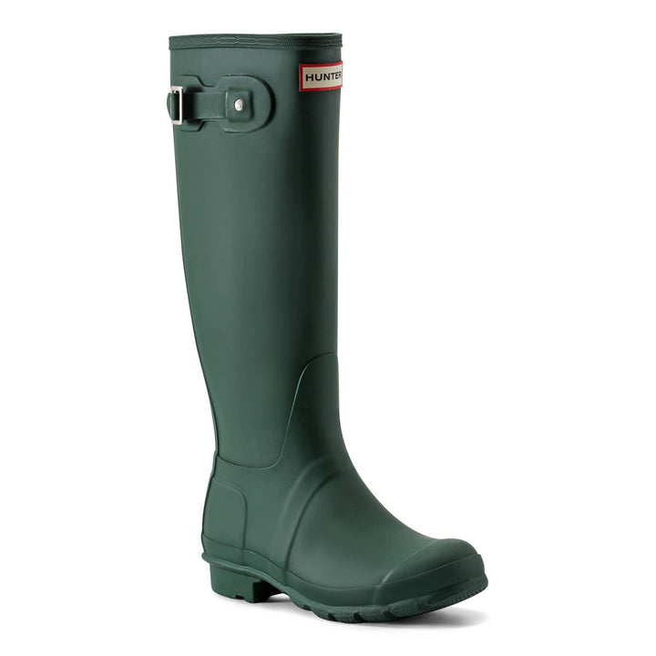 Hunter Women’s Original Tall green waterproof rain boot side view