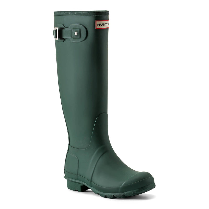 Hunter Women’s Original Tall green waterproof rain boot side view
