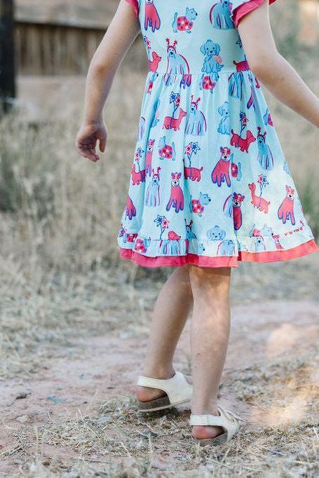 Patriotic Pups Bamboo Girls Twirl Dress