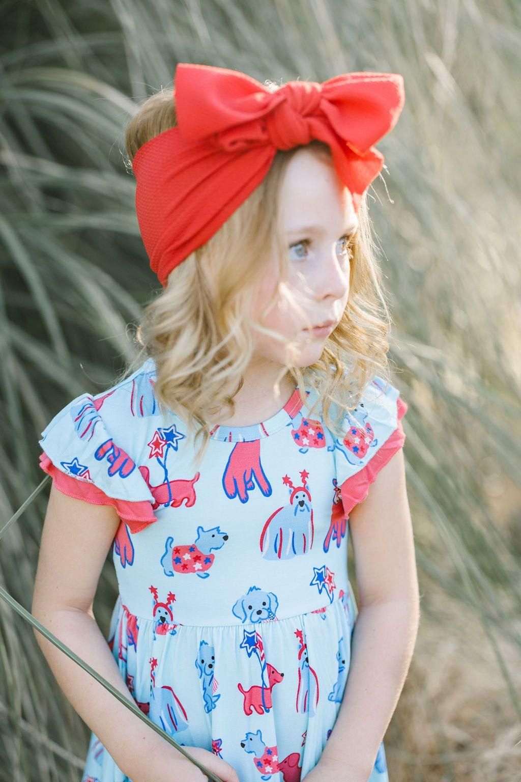 Patriotic Pups Bamboo Girls Twirl Dress