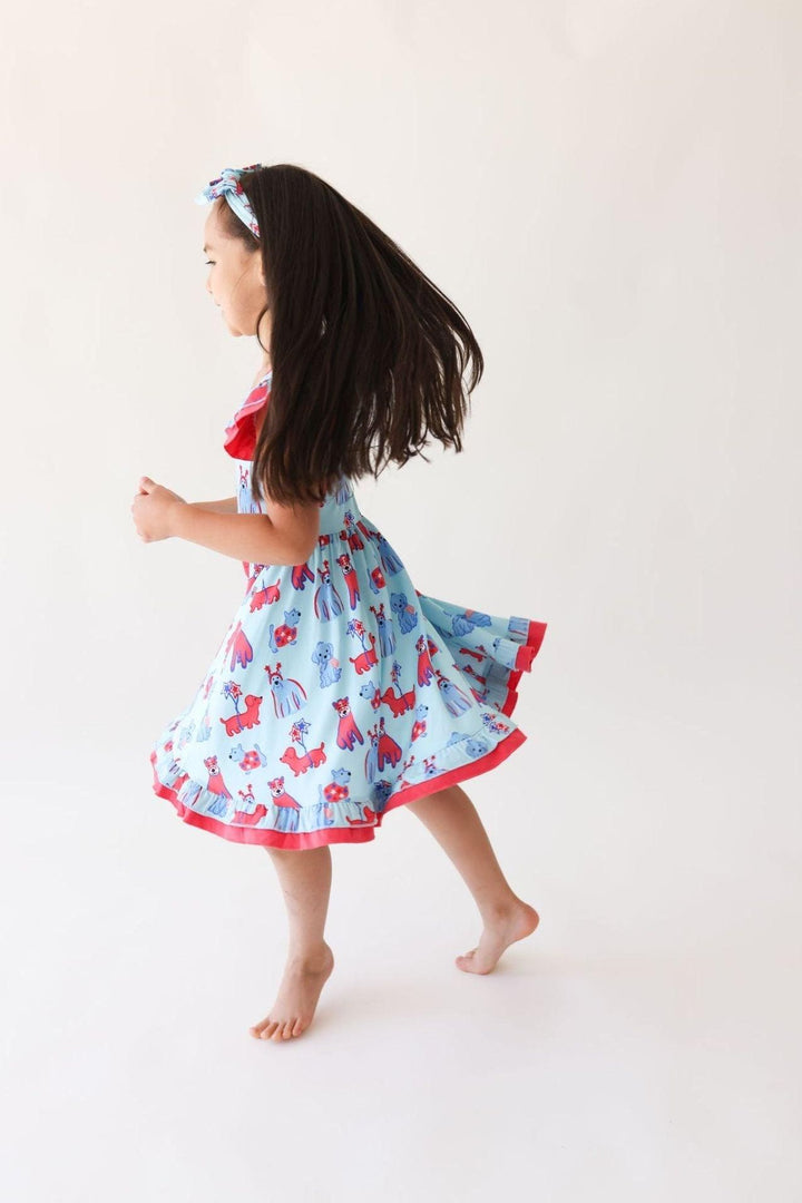 Patriotic Pups Bamboo Girls Twirl Dress