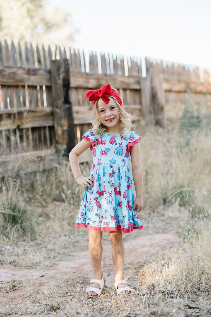 Patriotic Pups Bamboo Girls Twirl Dress