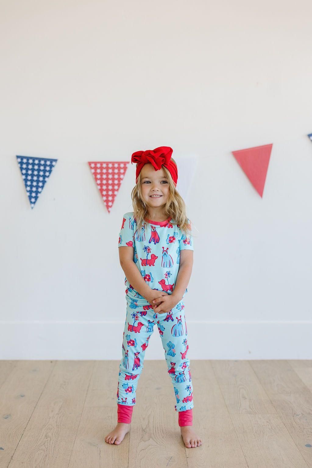 Patriotic Pups Bamboo Kids Pajamas - 2 Piece Set