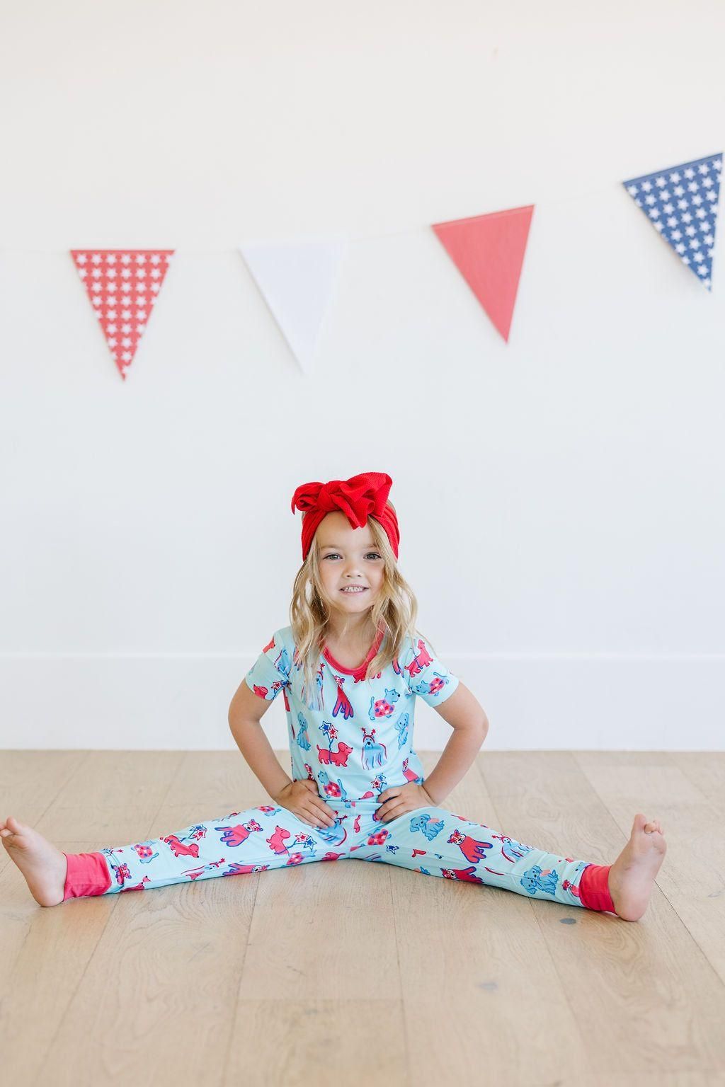 Patriotic Pups Bamboo Kids Pajamas - 2 Piece Set