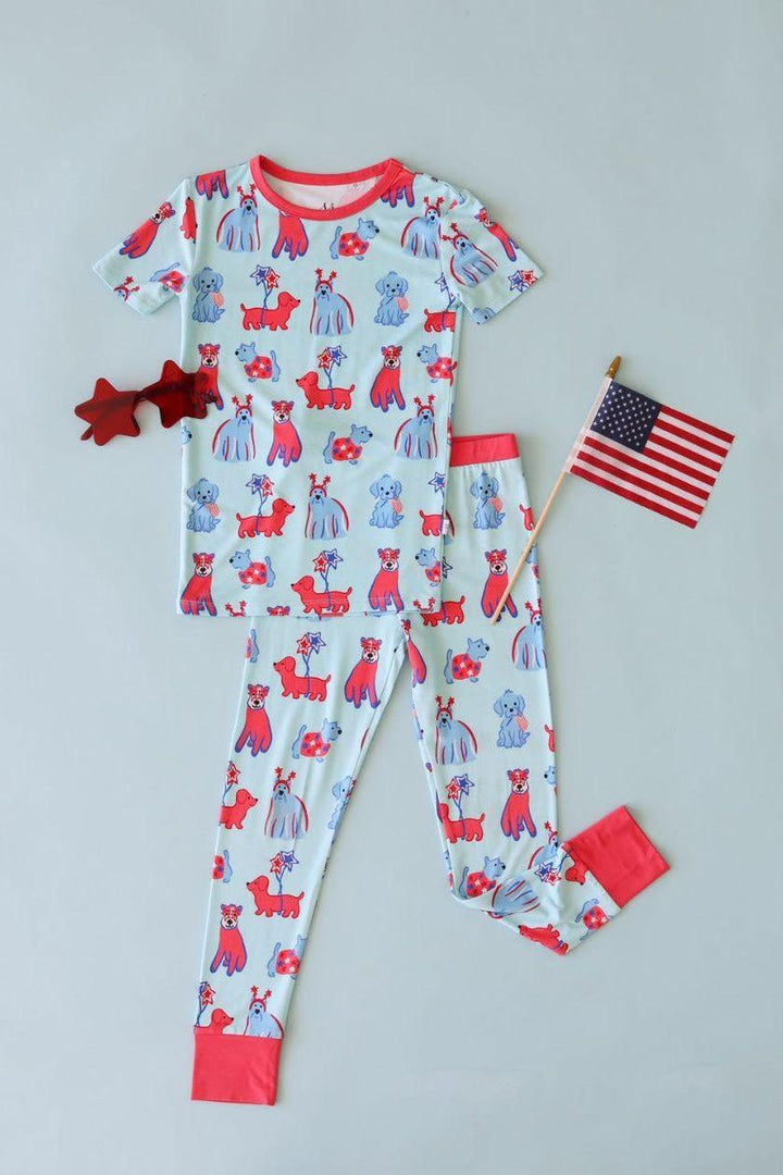 Patriotic Pups Bamboo Kids Pajamas - 2 Piece Set